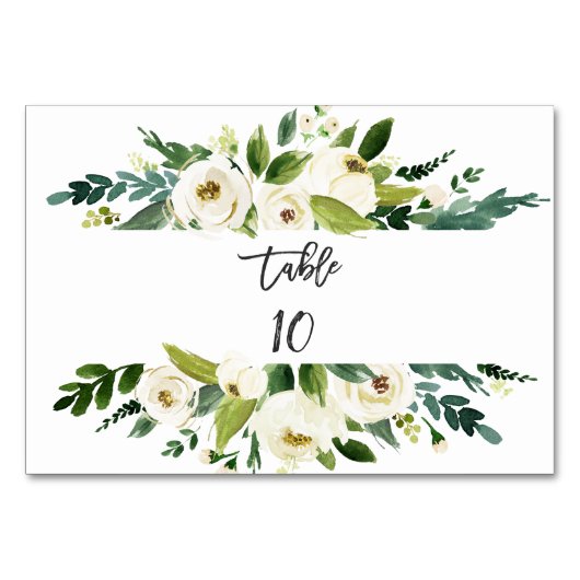 Waterverf White Floral Lijst Wedding Kaart (Achterkant)