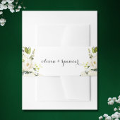 Waterverf White Floral Modern Boho Wedding Uitnodigingen Wikkel