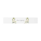 Waterverf White Floral Modern Boho Wedding Uitnodigingen Wikkel (Vlak)