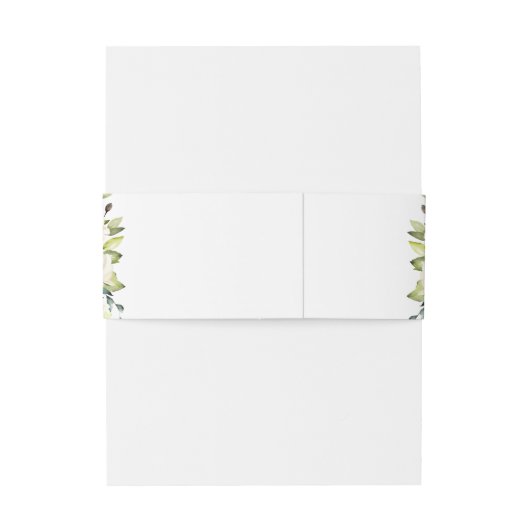Waterverf White Floral Modern Boho Wedding Uitnodigingen Wikkel (Achterkant Voorbeeld)