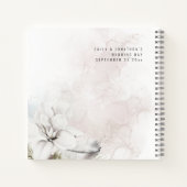 Waterverf White Floral New Mr Mrs Guest Book Notitieboek (Achterkant)