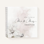 Waterverf White Floral New Mr Mrs Guest Book Notitieboek (Voorkant)