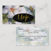 Waterverf White Floral RSVP Informatiekaartje (Voorkant / Achterkant)