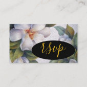 Waterverf White Floral RSVP Informatiekaartje (Voorkant)