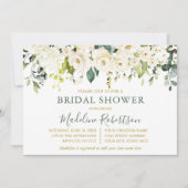 Waterverf White Floral Sage Green Vrijgezellenfees Kaart (Voorkant)