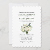 Waterverf White Floral Wedding Greenery S Kaart (Voorkant)