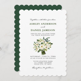 Waterverf White Floral Wedding Greenery S Kaart