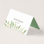 Waterverf White Floral Wedding Table Cards Visitekaartje (Achterkant)