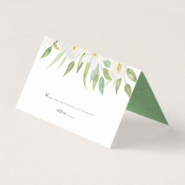 Waterverf White Floral Wedding Table Cards Visitekaartje