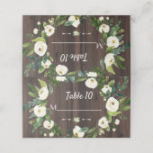 Waterverf White Floral Wreath Wood Weddenschap Plaatskaartje (Buitenkant ongevouwen)