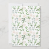 Waterverf White Flowers en Greenery Gold Wedding Kaart (Achterkant)