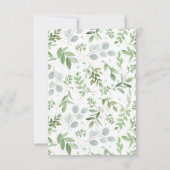 Waterverf White Flowers en Greenery Wedding RSVP Kaartje (Achterkant)