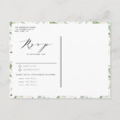 Waterverf White Flowers en Greenery Wedding Uitnodiging Briefkaart (Achterkant)
