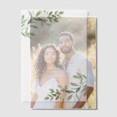 Waterverf White Flowers en Greenery Wedding Vellum Uitnodigingen (Offset (Koppel))