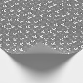 Waterverf White Flowers Pattern Grey Cadeaupapier (Hoek)