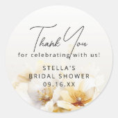 Waterverf White God Flower Vrijgezellenfeest Ronde Sticker (Voorkant)