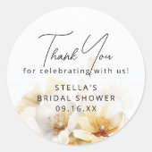 Waterverf White God Flower Vrijgezellenfeest Ronde Sticker (Voorkant)