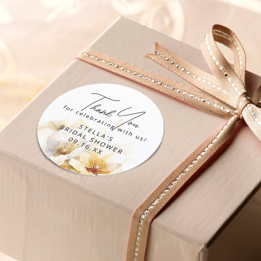 Waterverf White God Flower Vrijgezellenfeest Ronde Sticker