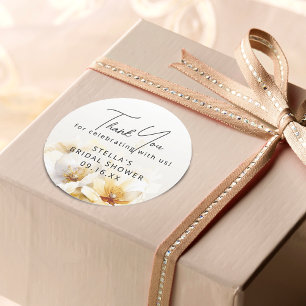 Waterverf White God Flower Vrijgezellenfeest Ronde Sticker