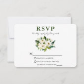 Waterverf White Green Floral Greenery RSVP Kaartje (Voorkant)