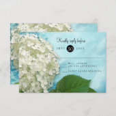 Waterverf White Hydrangea Floral Wedding RSVP (Voorkant / Achterkant)