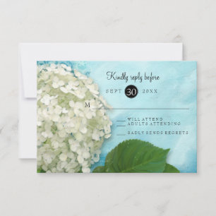 Waterverf White Hydrangea Floral Wedding RSVP