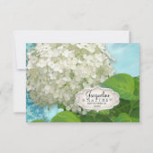 Waterverf White Hydrangea Floral Wedding RSVP Kaartje (Achterkant)