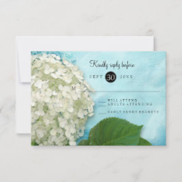 Waterverf White Hydrangea Floral Wedding RSVP Kaartje