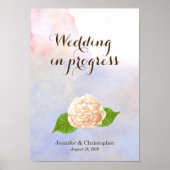 Waterverf White Hydrangea Wedding in uitvoering Poster (Voorkant)