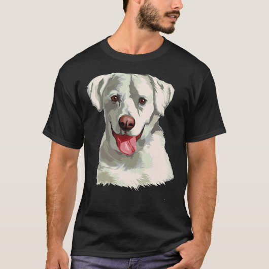 Waterverf White Labrador T-shirt (Voorkant)