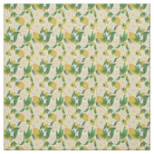Waterverf White Lemon Fruit Pattern Stof (Swatch)