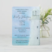 Waterverf White Lighthouse en Seagulls Kaart (Staand voorkant)