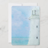 Waterverf White Lighthouse en Seagulls Kaart (Achterkant)