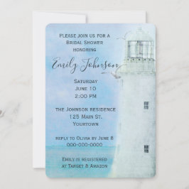 Waterverf White Lighthouse en Seagulls Kaart