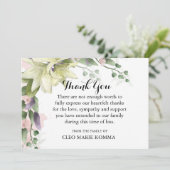 Waterverf White Lilies Sympathie Hartelijk dank Bedankkaart (Staand voorkant)