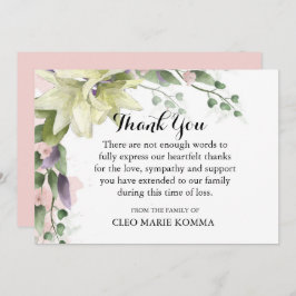 Waterverf White Lilies Sympathie Hartelijk dank Bedankkaart