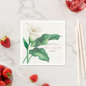 Waterverf White Lilly Baby shower Napkins Servet (Insitu)