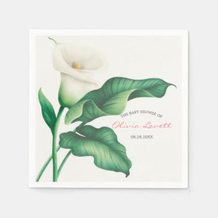 Waterverf White Lilly Baby shower Napkins Servet