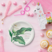 Waterverf White Lilly Baby shower Papieren Bordje (Feest)