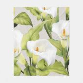 Waterverf White Lily 3 Fleece Deken (Voorkant)