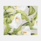 Waterverf White Lily 3 Fleece Deken (Voorkant (Horizontaal))