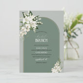 Waterverf White Lily en green background Bridal Kaart (Staand voorkant)