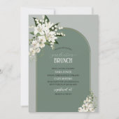 Waterverf White Lily en groene achtergrond afgestu Kaart (Voorkant)