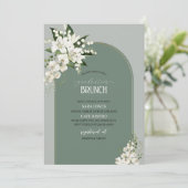 Waterverf White Lily en groene achtergrond afgestu Kaart (Staand voorkant)