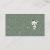 Waterverf White Lily en groene achtergrond ​ baby Informatiekaartje (Achterkant)