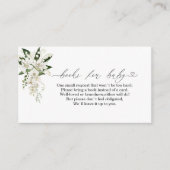 Waterverf White Lily en groene achtergrond ​ baby Informatiekaartje (Voorkant)