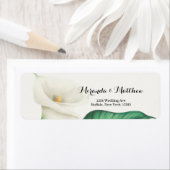 Waterverf White Lily met Green Foliage Weddenschap Etiket (Insitu)