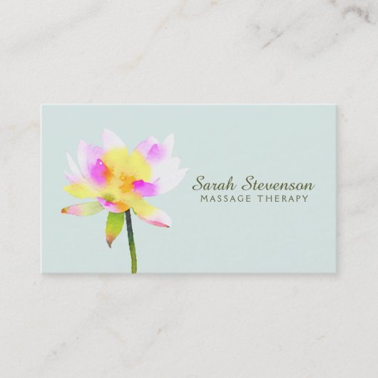 Waterverf White Lotus Holistic Health Spa Visitekaartje (Voorkant)