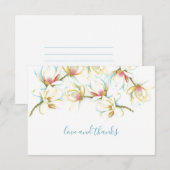 Waterverf White Magnolia Flower Hartelijk dank Bedankkaart (Voorkant / Achterkant)