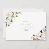 Waterverf White Magnolia Garland Bridesmaid Kaart (Achterkant)